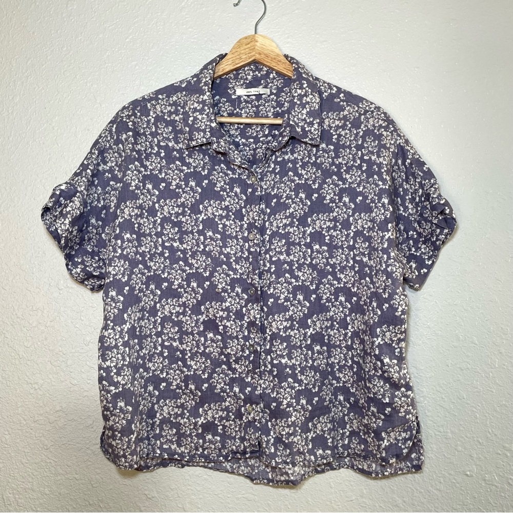 Women’s 100% Linen Top Purple, Lavender